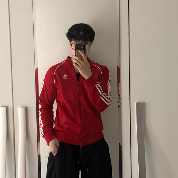 Adidas firebird red track top xl