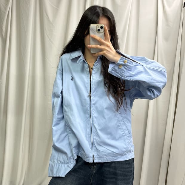Polo milky blue swing top blouson
