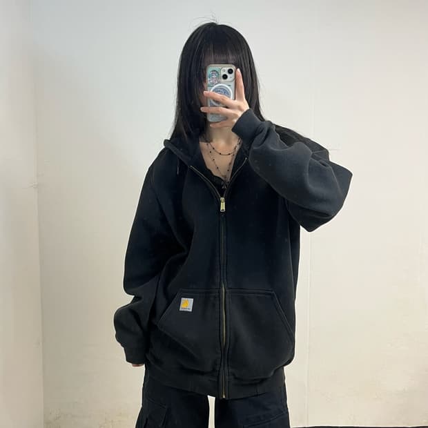 Carhartt black hoodie zip-up