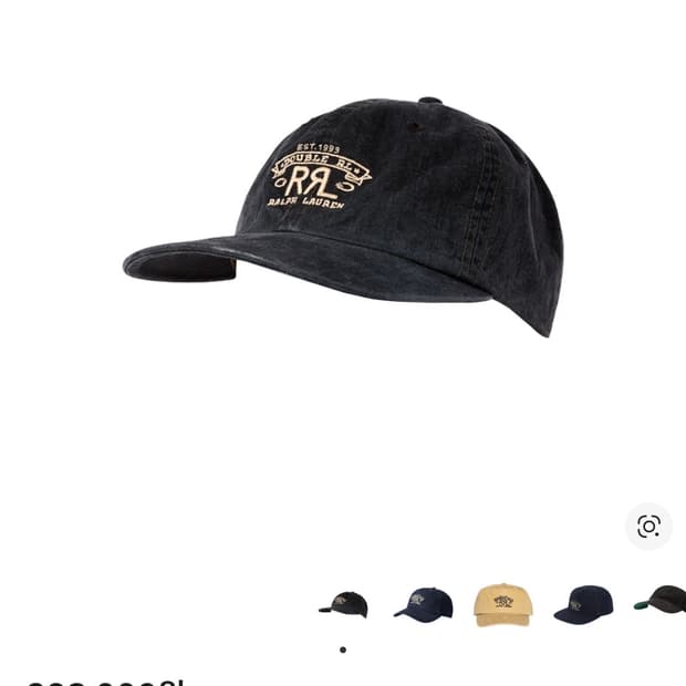 더블알엘 랜치 로고 트윌 볼 캡 블랙