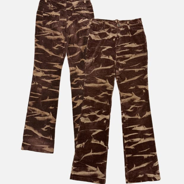brown corduroy wrinkle dye pants