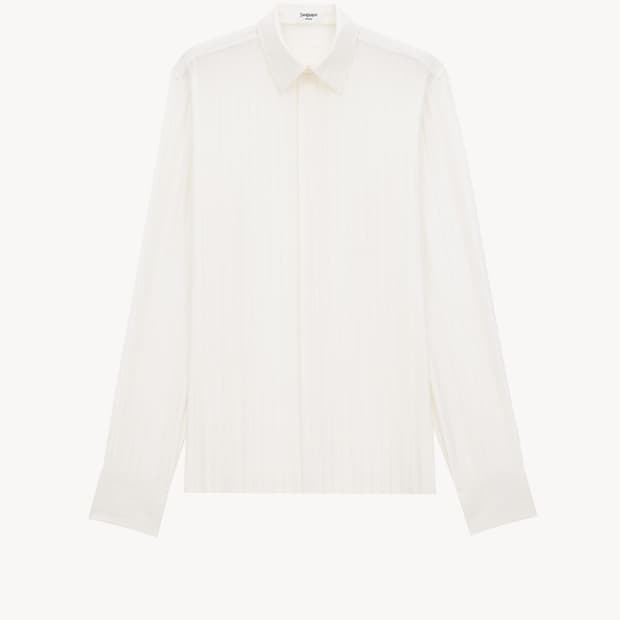 [차은우님 착용] 생로랑 22ss 실크 스트라이프 셔츠