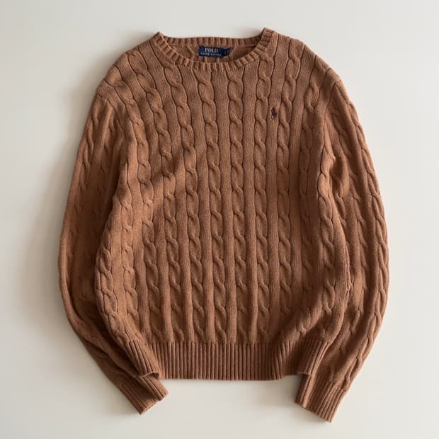 폴로 랄프로렌 케이블 꽈배기 니트 L