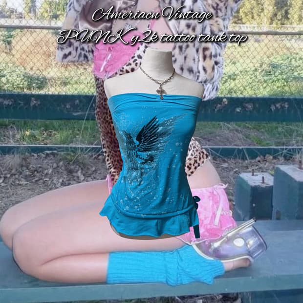 Ameriacn PUNK y2k tattoo tank top