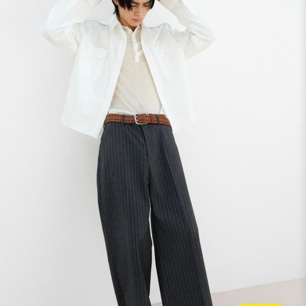 라벨아카이브 스트라이프 팬츠 그레이 5