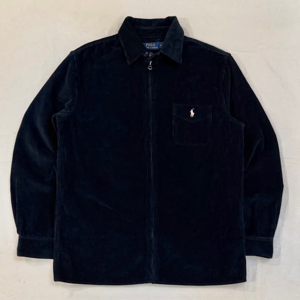 폴로 랄프로렌 코듀로이 오버셔츠 집업 자켓 네이비