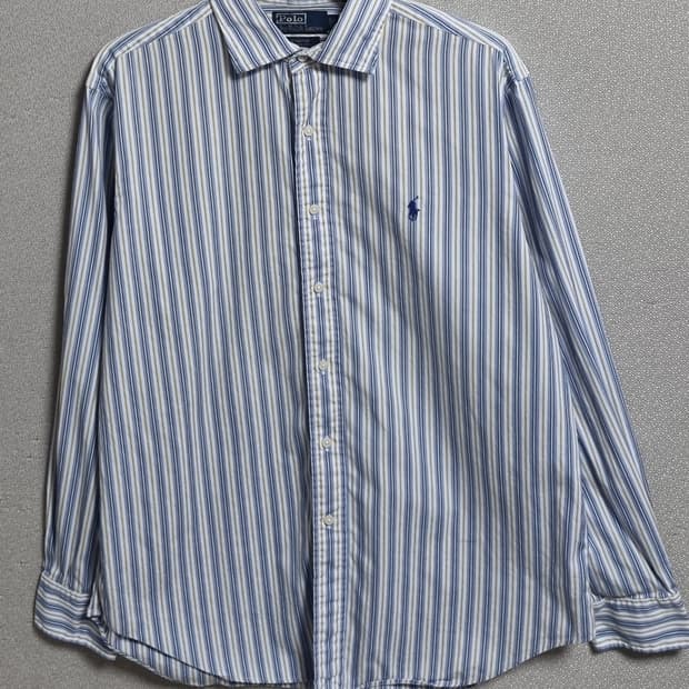 오버핏 L ) 폴로랄프로렌 세로 스트라이프 멀티컬러 클래식핏 셔츠 남방