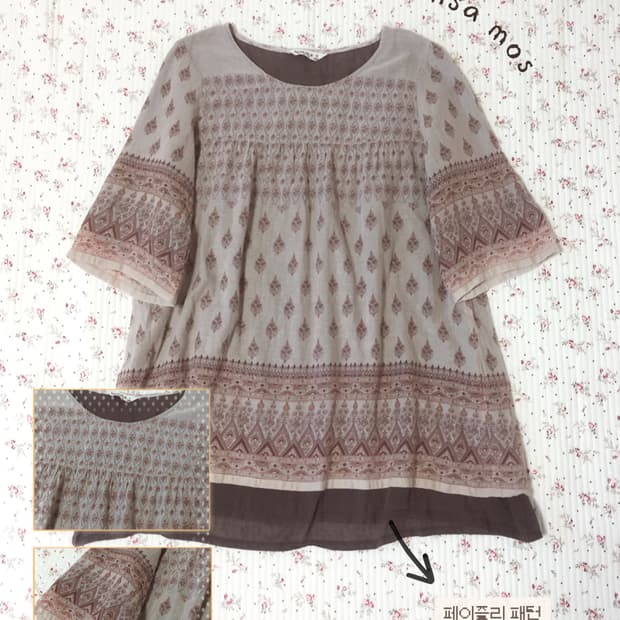 빈티지 모리걸 사만사모스 페이즐리 블라우스