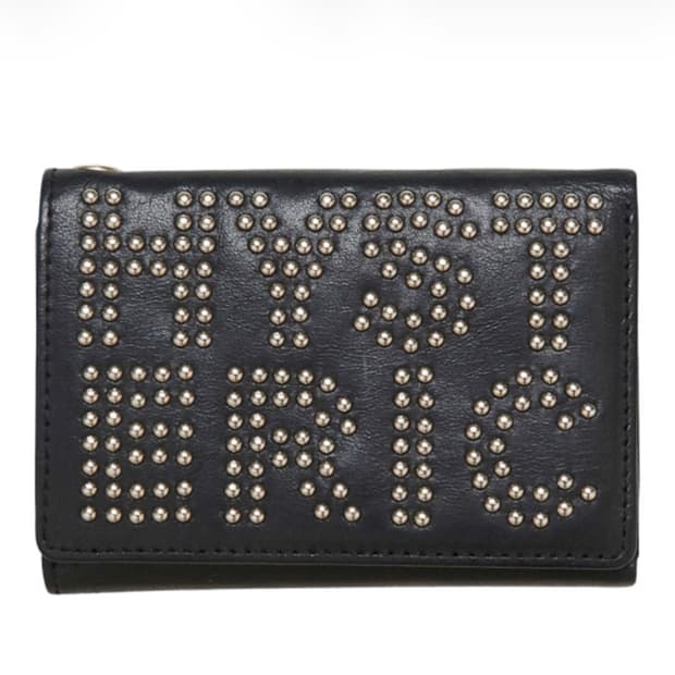 (W) 히스테릭 글래머 로고 스터드 트라이폴드 월렛 블랙