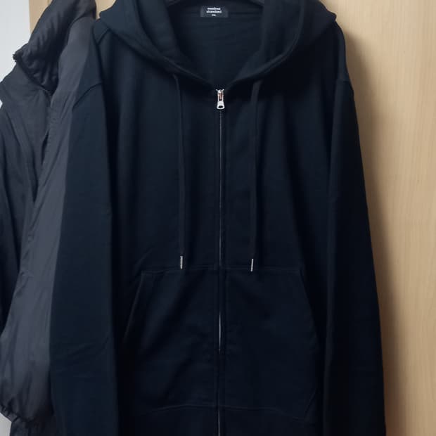 무신사 스탠다드 후드집업 짧은길이 블랙 2XL