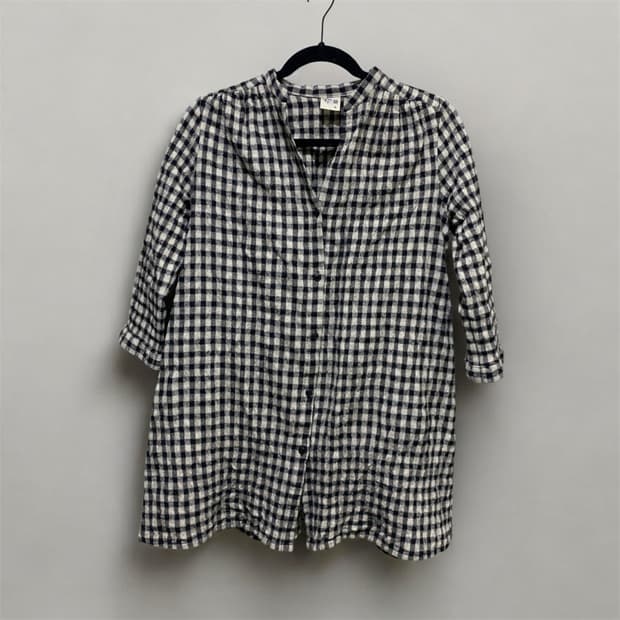 일본 네네 체크 울52 블라우스
