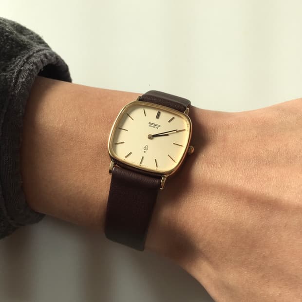 80s seiko chariot square gold