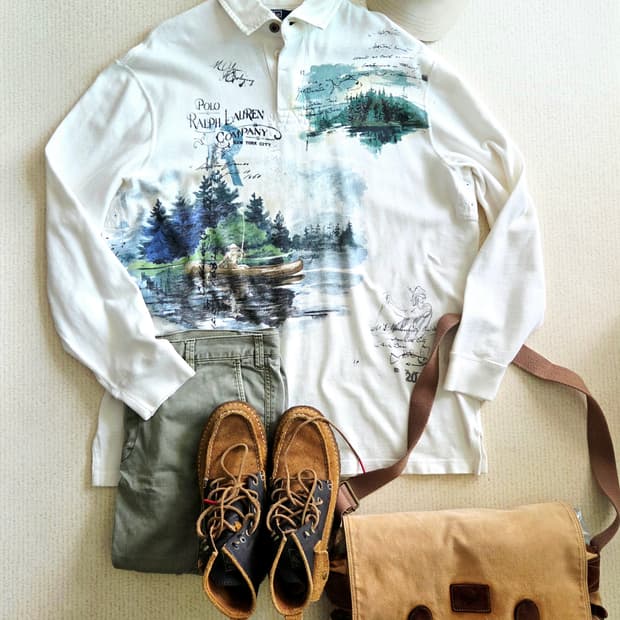 폴로 랄프로렌 아카이브 스포츠맨 피싱 럭비티