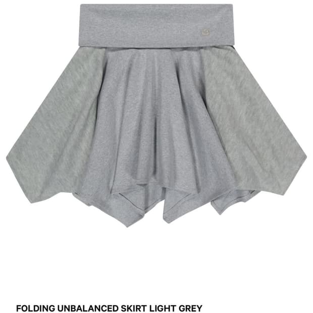 코이세이오 폴딩 언발란스 스커트 라이트 그레이