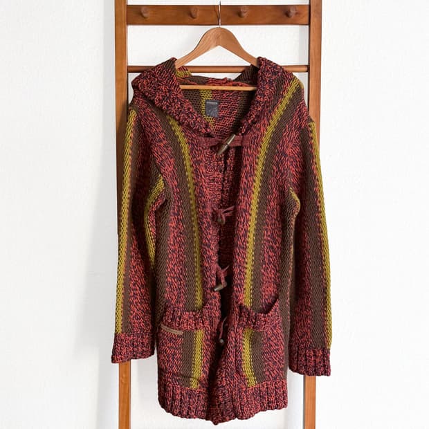 우든 하스켈 후드 가디건