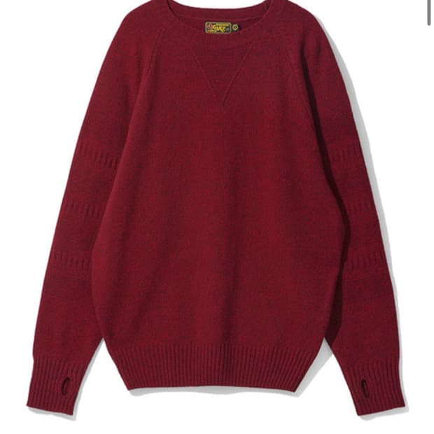 오가프 램스울 트위드 니트 레드 1 사이즈