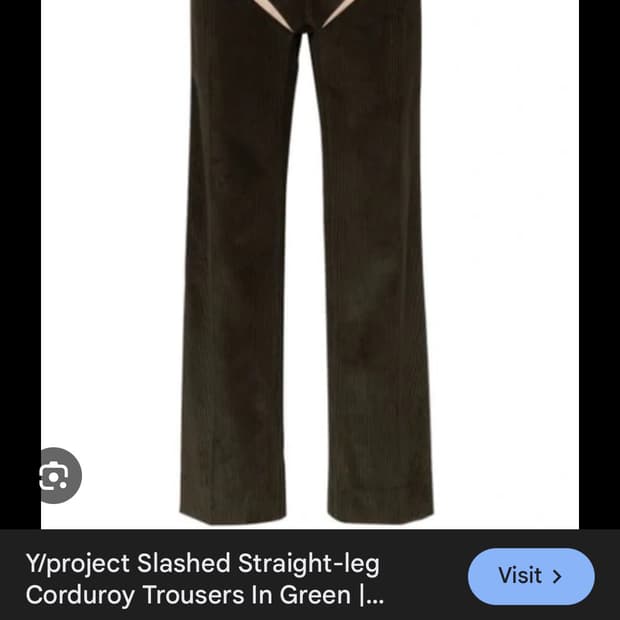 Y/PROJECT 슬래쉬 코듀로이 팬츠 사이즈 XS
