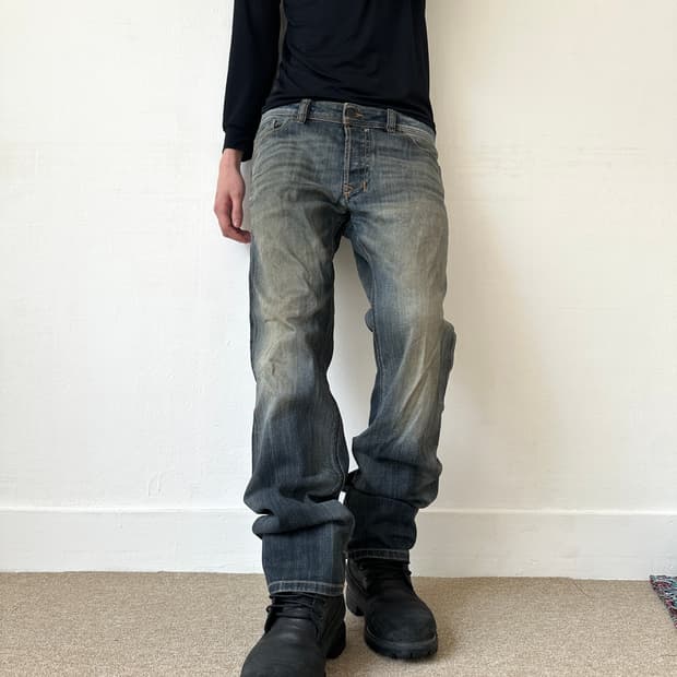 디젤 워싱 세미 슬림진