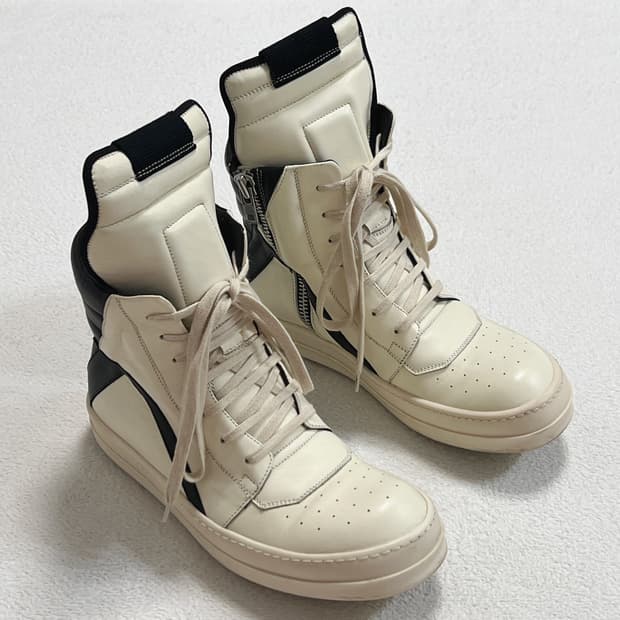 릭오웬스 15FW 지오바스켓 모노크롬 LPO 밀크 블랙