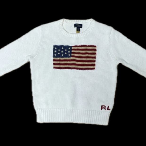 폴로 성조기 니트 걸즈 XL 성인 44-55초반