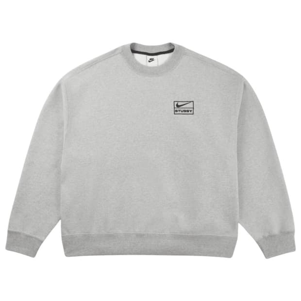 나이키 x 스투시 NRG 플리스 크루넥 다크 그레이 헤더 (DO9337-