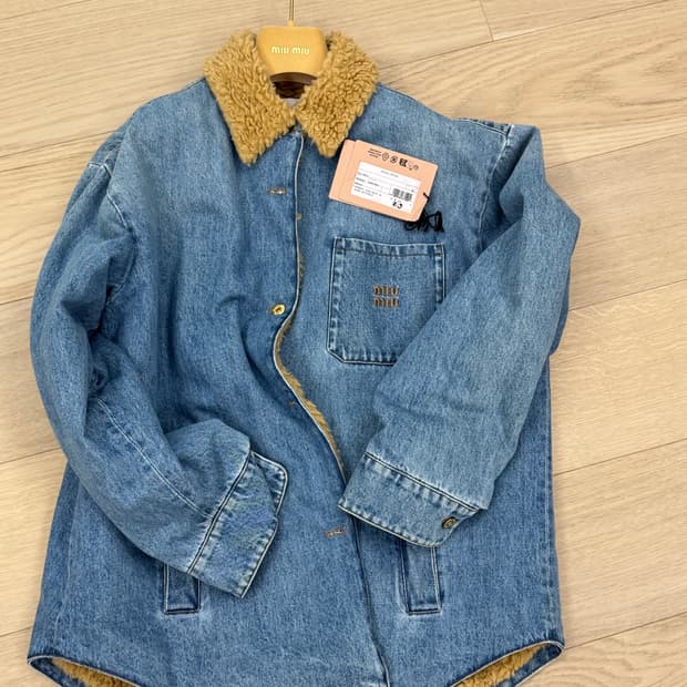 미우미우 데님시어링 자켓 42 사이즈