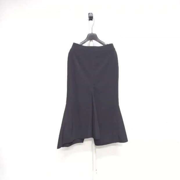 TIME 타임 블랙 춘하추 머에이드플레어 롱 스커트 44