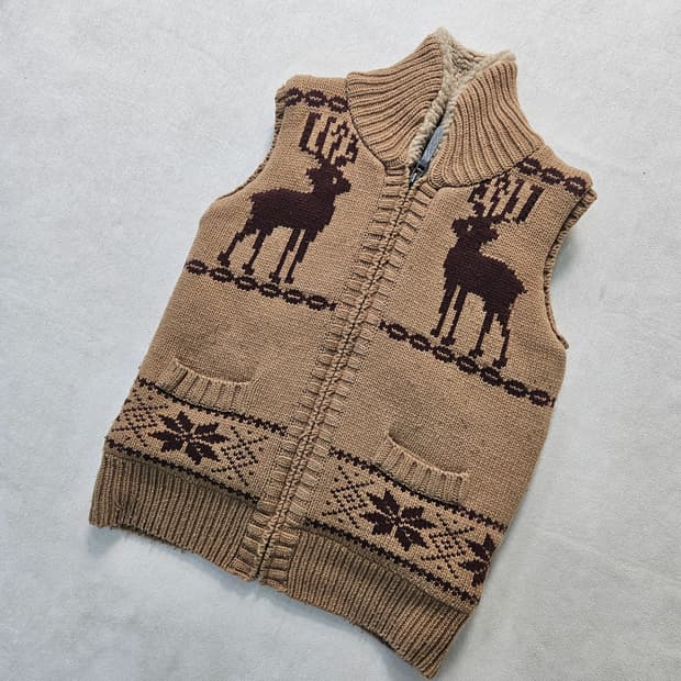 실측확인 빈티지 코위찬 니트 베스트0324Y