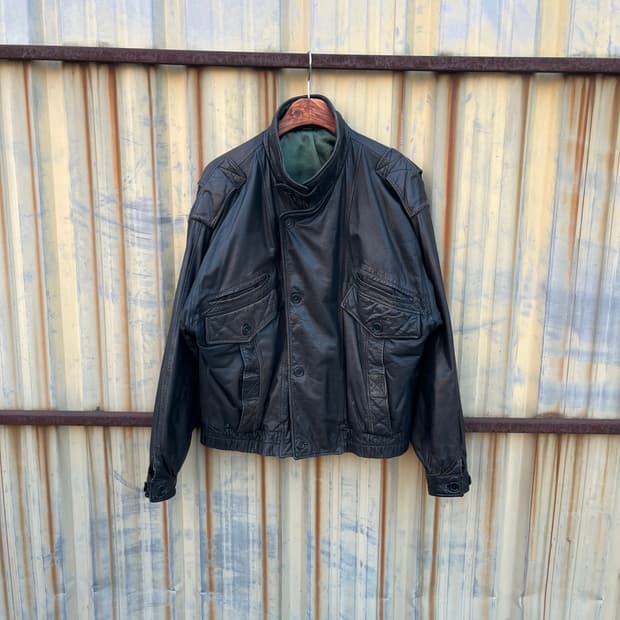 Vintage 리얼 레더 붐버자켓