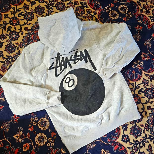 스투시(Stussy) 8볼 후드집업 에쉬헤더 M size
