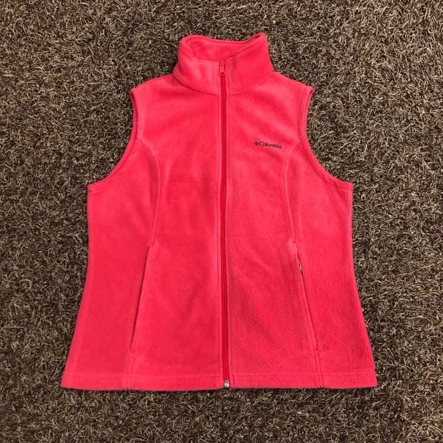 컬럼비아 핑크 여성 플리스 조끼