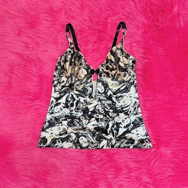 빈티지 그래픽 코르셋