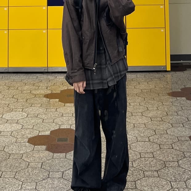 하루만) 메종미네드 데님 트러커 (브라운)