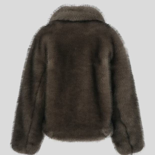 라라폭스 퍼자켓 STRAP BUCKLE FUR JACKET GREY | 후루츠패밀리