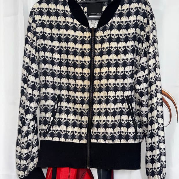 THOMAS WYLDE 스컬 프린팅 펑크 봄버 자켓