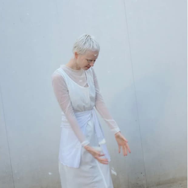 새상품 낫띵에브리띵 MESH LONG SLEEVE TOP IN WHITE