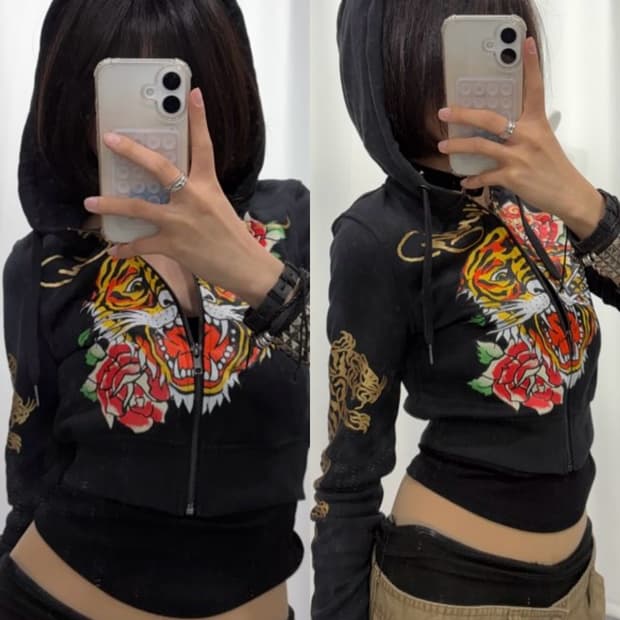 🎸Ed Hardy 블랙 프린팅 후디🎸