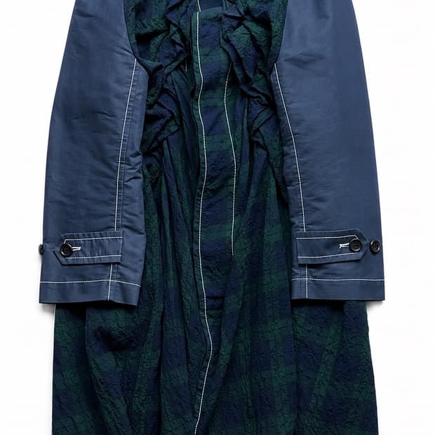 꼼데가르송 트리콧 2015 SS Check Shirring Docking