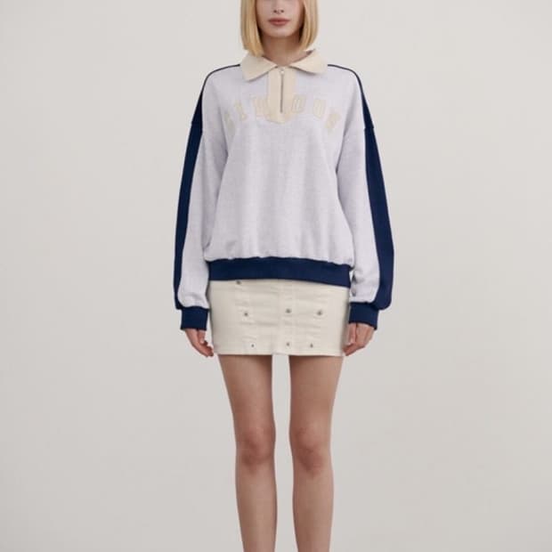 SINOON 하프집업 로고맨투맨