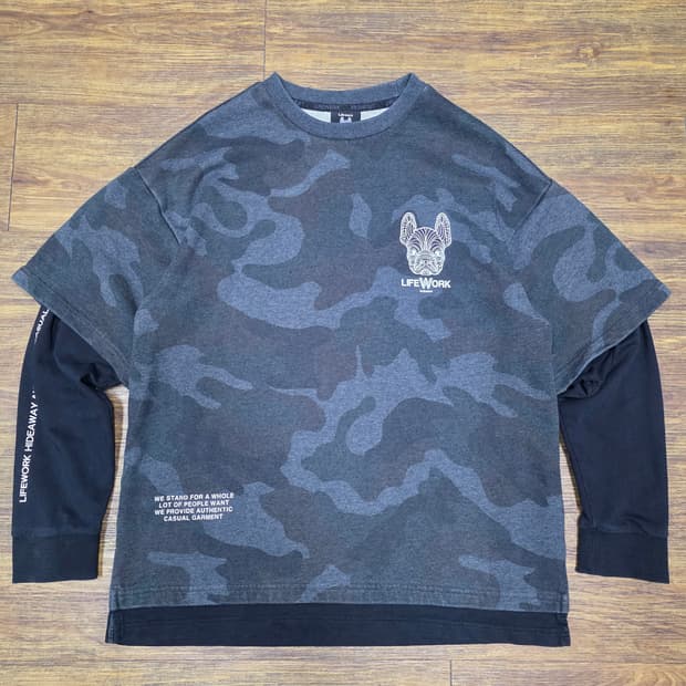 라이프워크 카모 레이어드 맨투맨