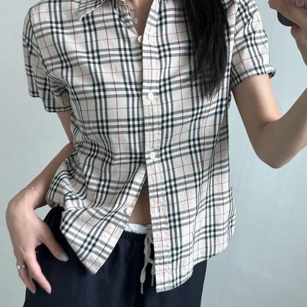 Burberry 버버리 우먼 노바체크 반팔 셔츠