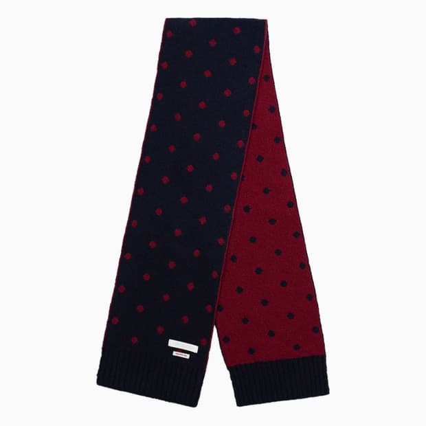 오헤시오 DOT PATTERN MUFFLER, WINE NAVY