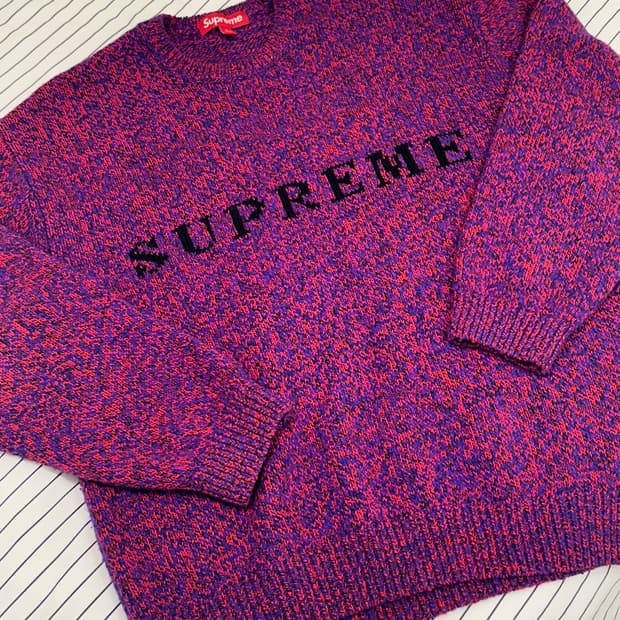 슈프림 콘트라스트 로고 스웨터 레드 멜란지 - 25SS