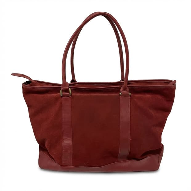 [OS] 엘엘빈 스웨이드 레더 라지 토트백 레드