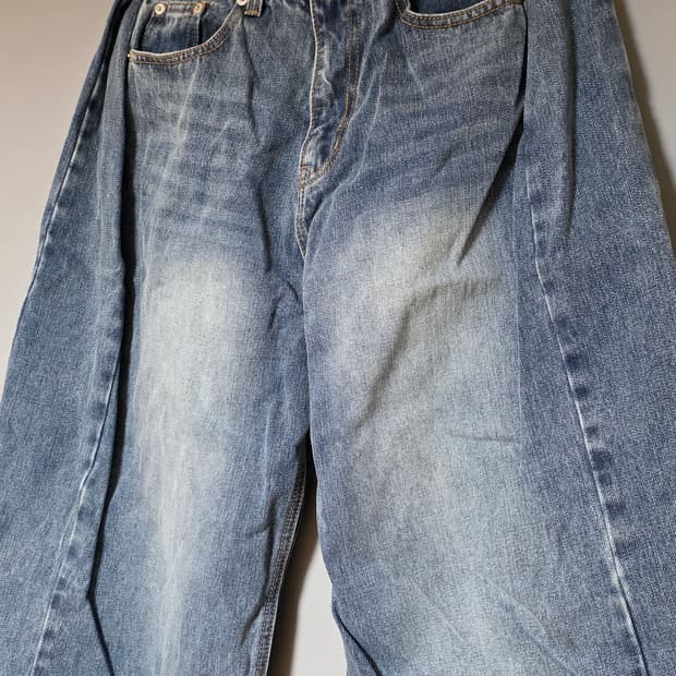 [어반드레스] 와이드 데님 팬츠 (블루)