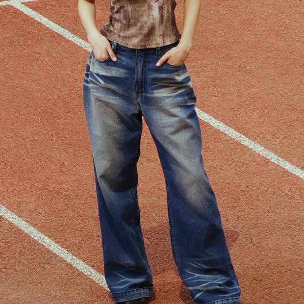 프렌다 VINTAGE WASHED DENIM PANTS