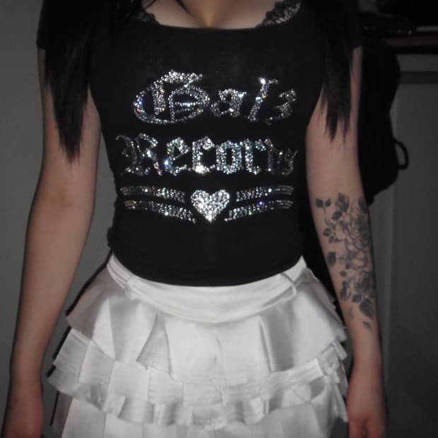 Galzrecords glitter tee black 