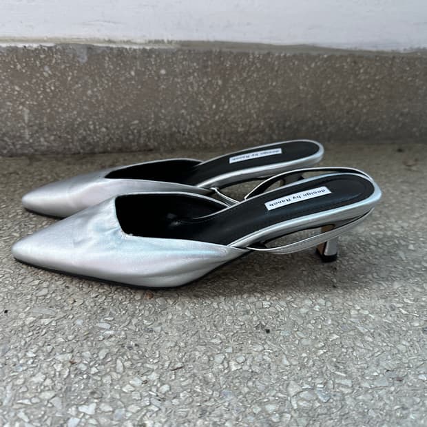 Silver Slingback Heels