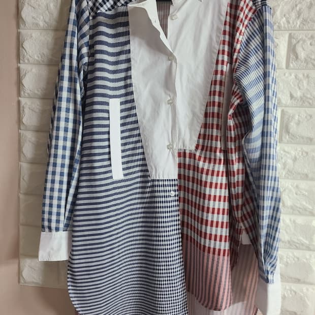 김하늘 언발란스 체크남방(프리)