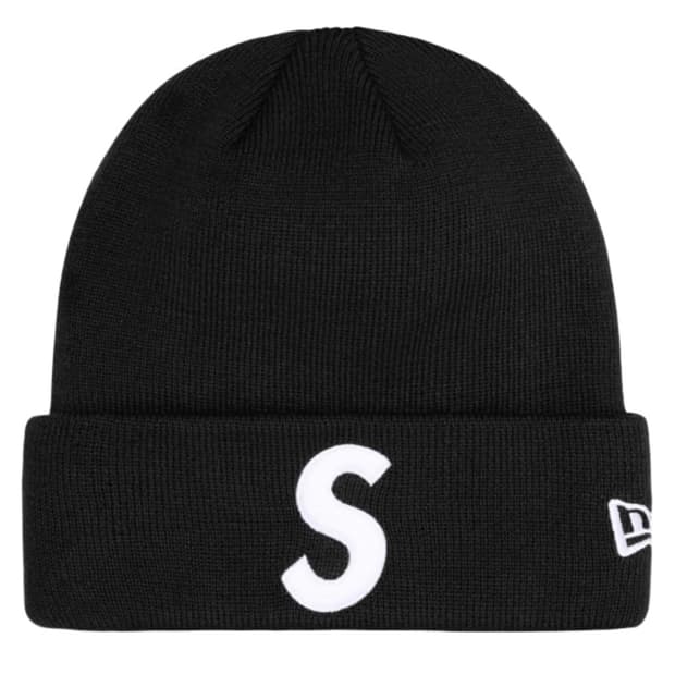 슈프림 뉴에라 S 로고 비니 블랙